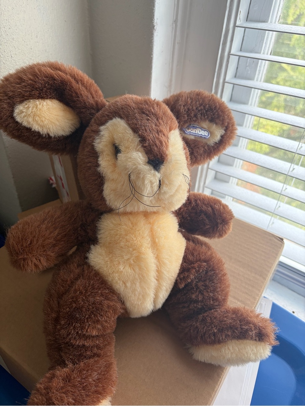 Vintage Dan Dee Brown Bunny Plush w/ Eartag | Very Good Condition